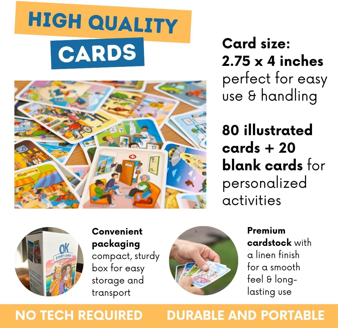 Creative Storytelling Cards for Kids & Classrooms – 100 Illustrated Prompt Cards for Language Learning, ESL & Speech Therapy