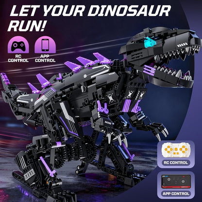 DOLIVE STEM 5 in1 Dinosaurs Building Kits for Kids Ages 8-14, Remote Control and App Controlled Dinosaur Figures Toy, Birthday Gift for 8 9 10 11 12+ Years Old