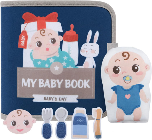 NewFamily Baby's Day Busy Book for Toddlers -MontessoriQuiet Book with 8 Daily Routines, Fine Motor & Life Skills.Screen-Free Travel Toy for Airplane & Car, Gifts for 2-4 YearOld Boys & Girls