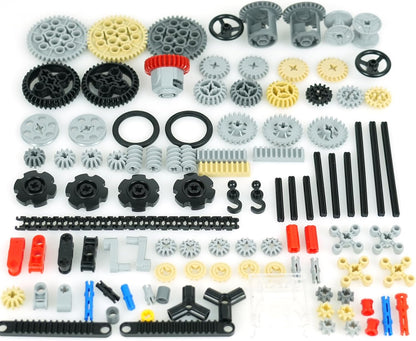 Pamvava Technical Parts Pieces, Wheels Gears and Axles Sets Chain Differantial, Car MOC Bulk Bricks Construction Blocks Toys