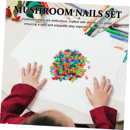 Beaupretty 592PCS Mushroom Nails Pegboard Puzzle for Creative DIY Handcraft Small Pegs Enhances Fine Motor Skills and Cognitive Development Educational Jigsaw Game