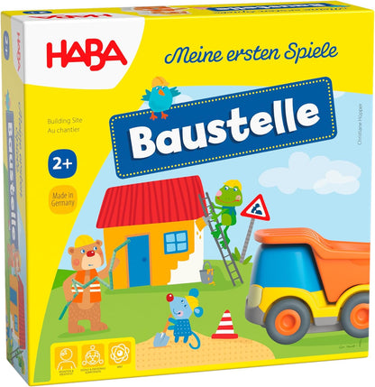 HABA My Very First Games Building Site, A Cooperative Learning Kids Game, Toddler Learning Activities & Games for 2+ Year Olds with Included Toy Truck