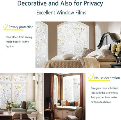 LEMON CLOUD Window Film, Decorative Window Privacy Film, Window Film Privacy Static Cling Frosted, Anti-UV Sun Blocker Heat Control for Home(Grayish Black, 17.5 x 78.7 inches)