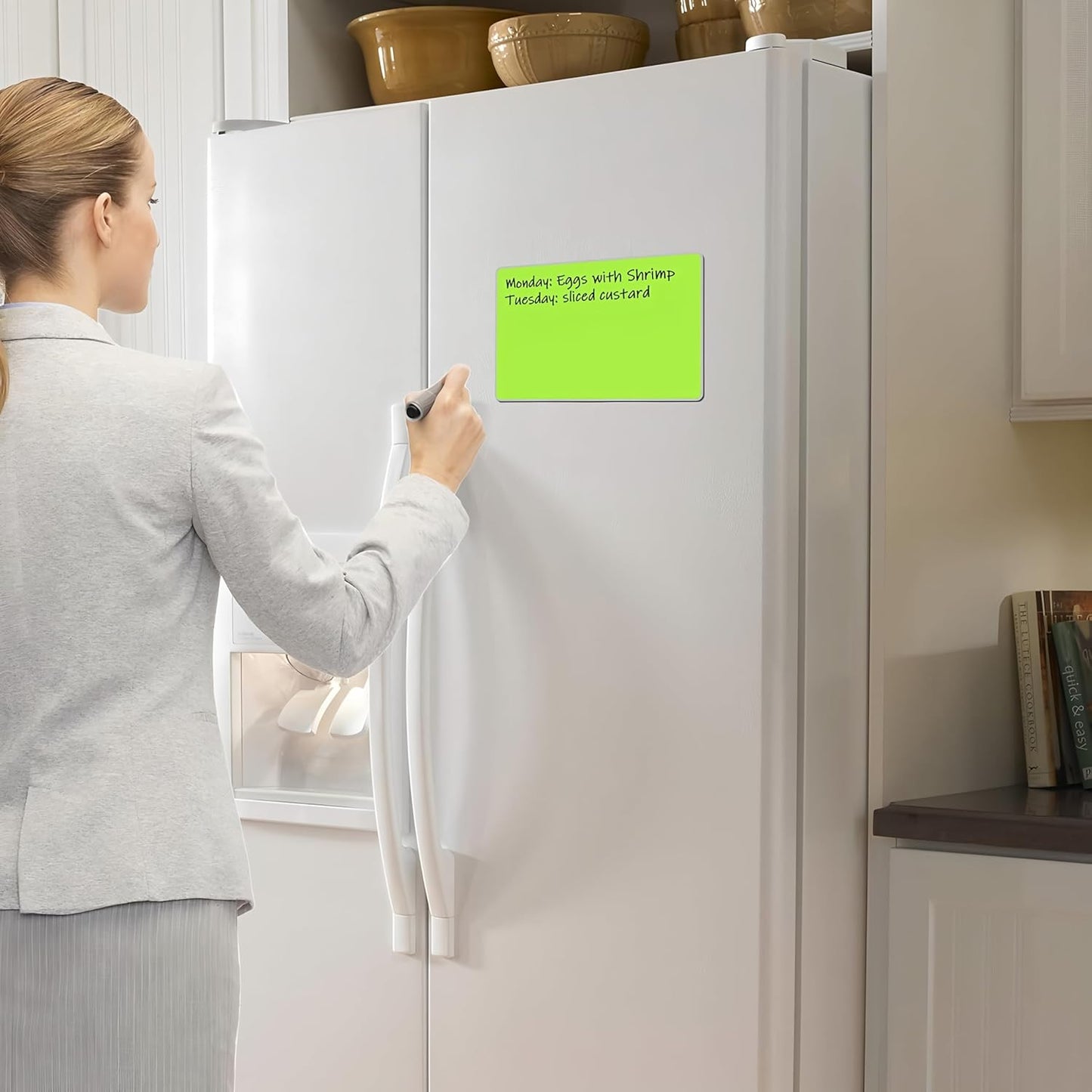 LLPT Dry Erase Magnetic Sheets 6 Packs 5.9” x 8.3” Reusable Washable No Adhesive Trimable Sticker Notes for Refrigerator Desktop Shelf DIY Whiteboard Color White (MSW598)