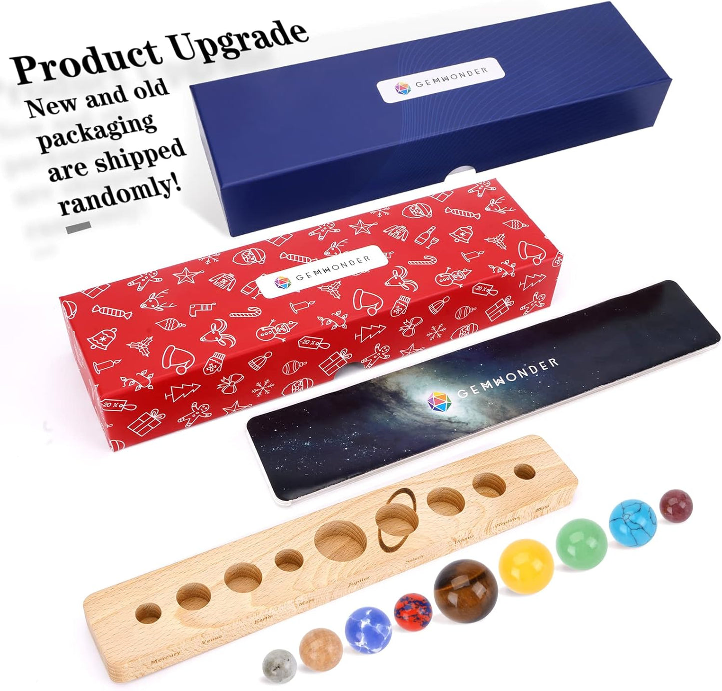 Nine Planets Gem Stones Planets Decorations Solar System Model Handmade Space Home Office Desk Decorations Creative Gift for Men, Women, Kids