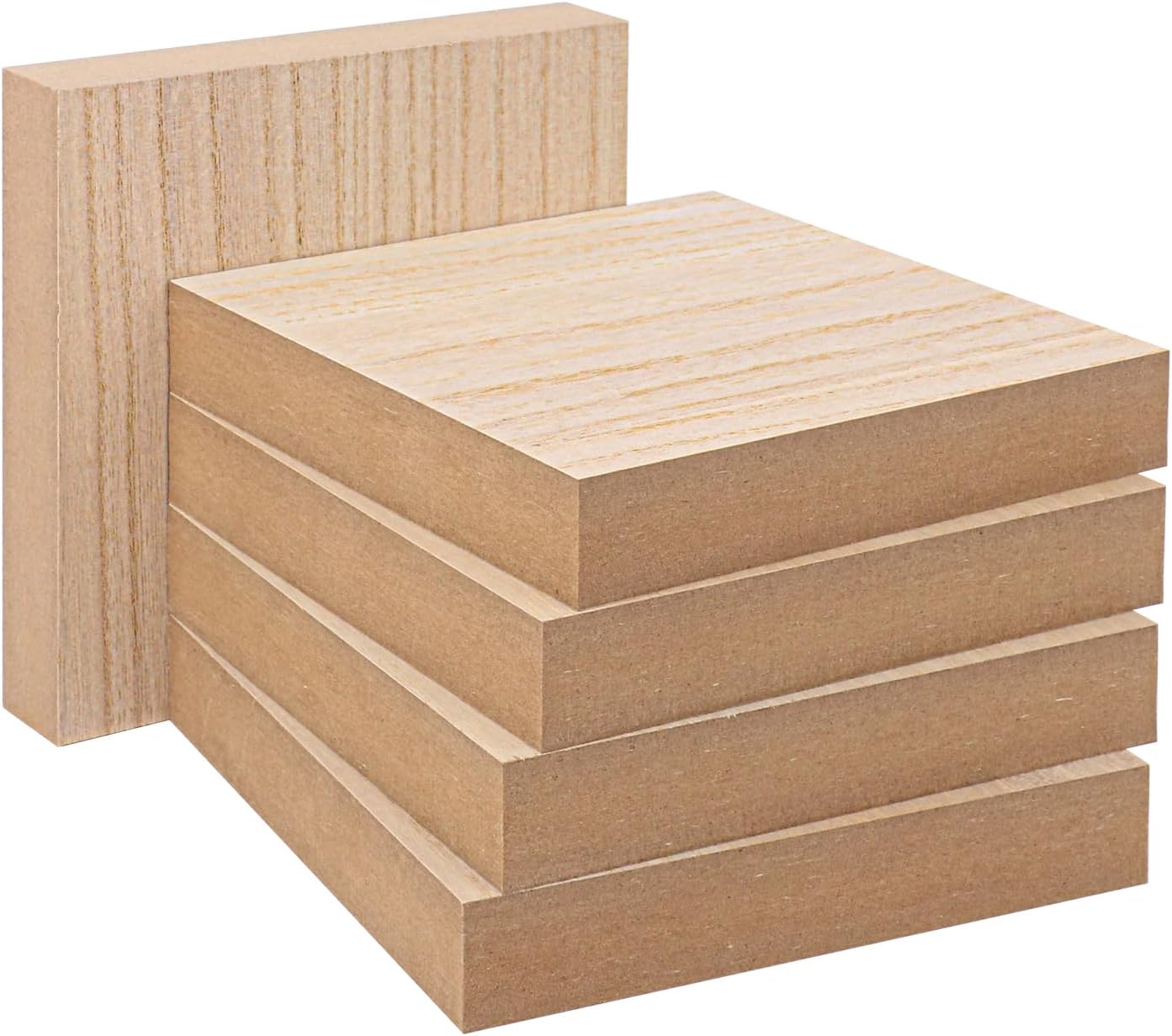 10 Pack Unfinished MDF Wood Rectangle Blocks, 3 x 10 Inch Wooden Blocks for Crafts, DIY Projects, and Custom Decor