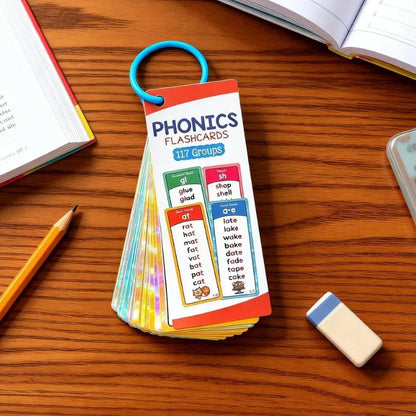 Phonics Word Cards for Beginners Learn to Read & Spell, 117 Sound Groups 900+ Words, Double Sided Flashcards Set for Fun Learning Activities
