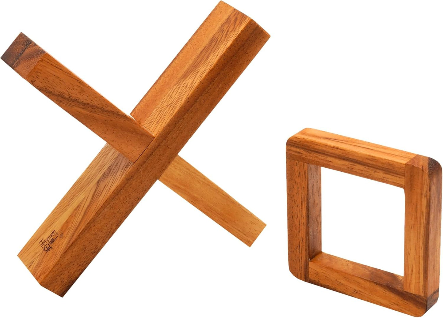 BSIRI Wooden Brain Teasers for Adults Logic Games Gift Puzzle and Mind Teasers for Senior of the Cross Out Tricky Games Wood IQ Puzzles Challenging to Open Trick Lock