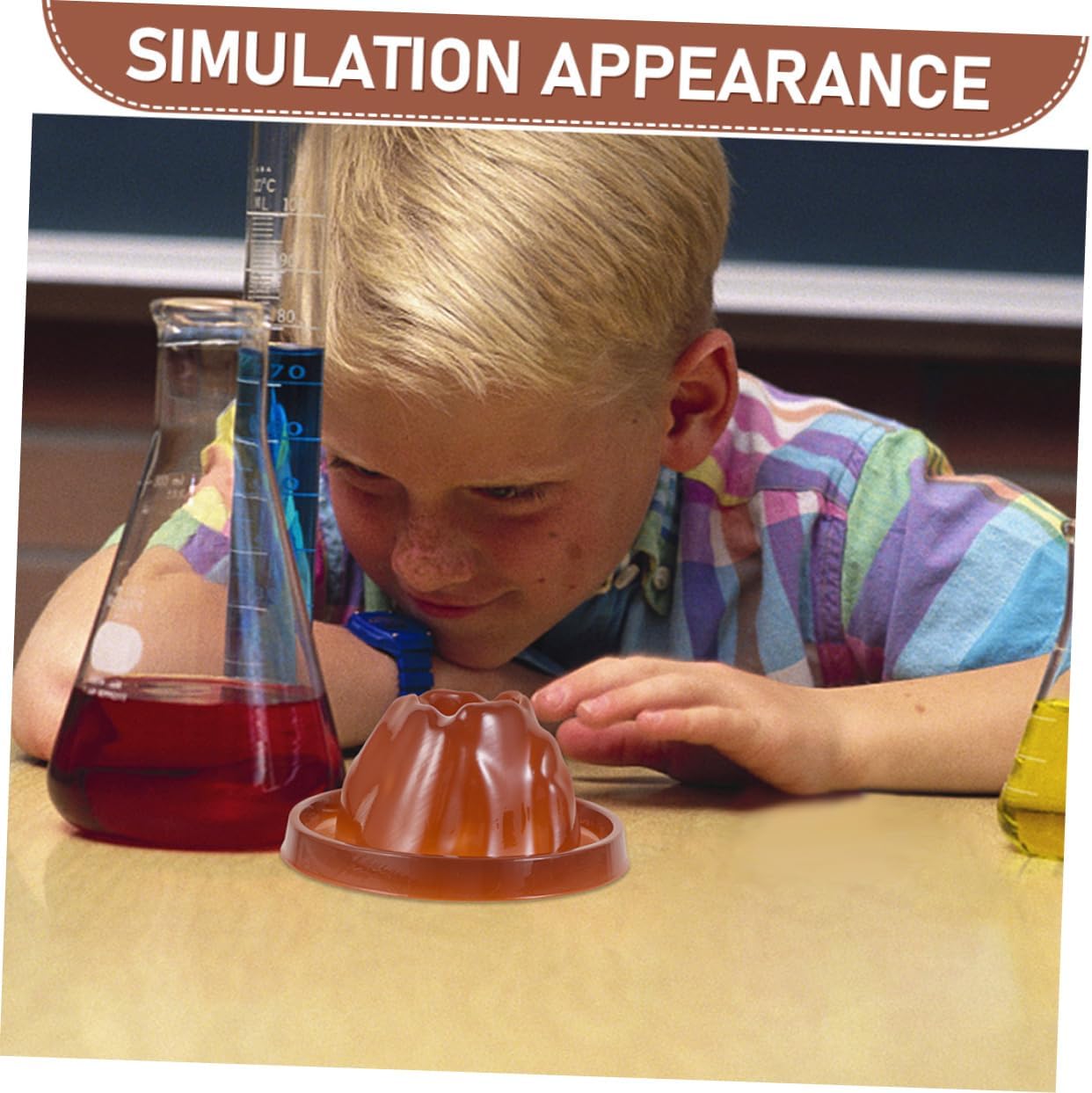 LIOOBO Volcanic Model Experiment Kit Erupting Volcano Science Prop for Light Brown Base and Shell for Lab Experiments and Educational Projects Volcano Ornaments