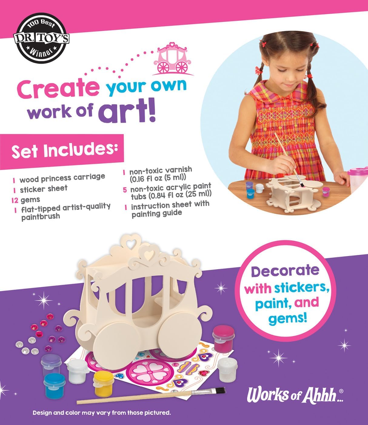 Works of Ahhh... Craft Set - Solar System Mobile Classic Wood Paint Kit