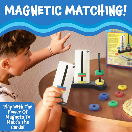 Popular Playthings Magnetic Match Rings, Stacking and Matching Magnets Game for Kids, Stem Magnet Movers Learning Toy with 40 Challenges