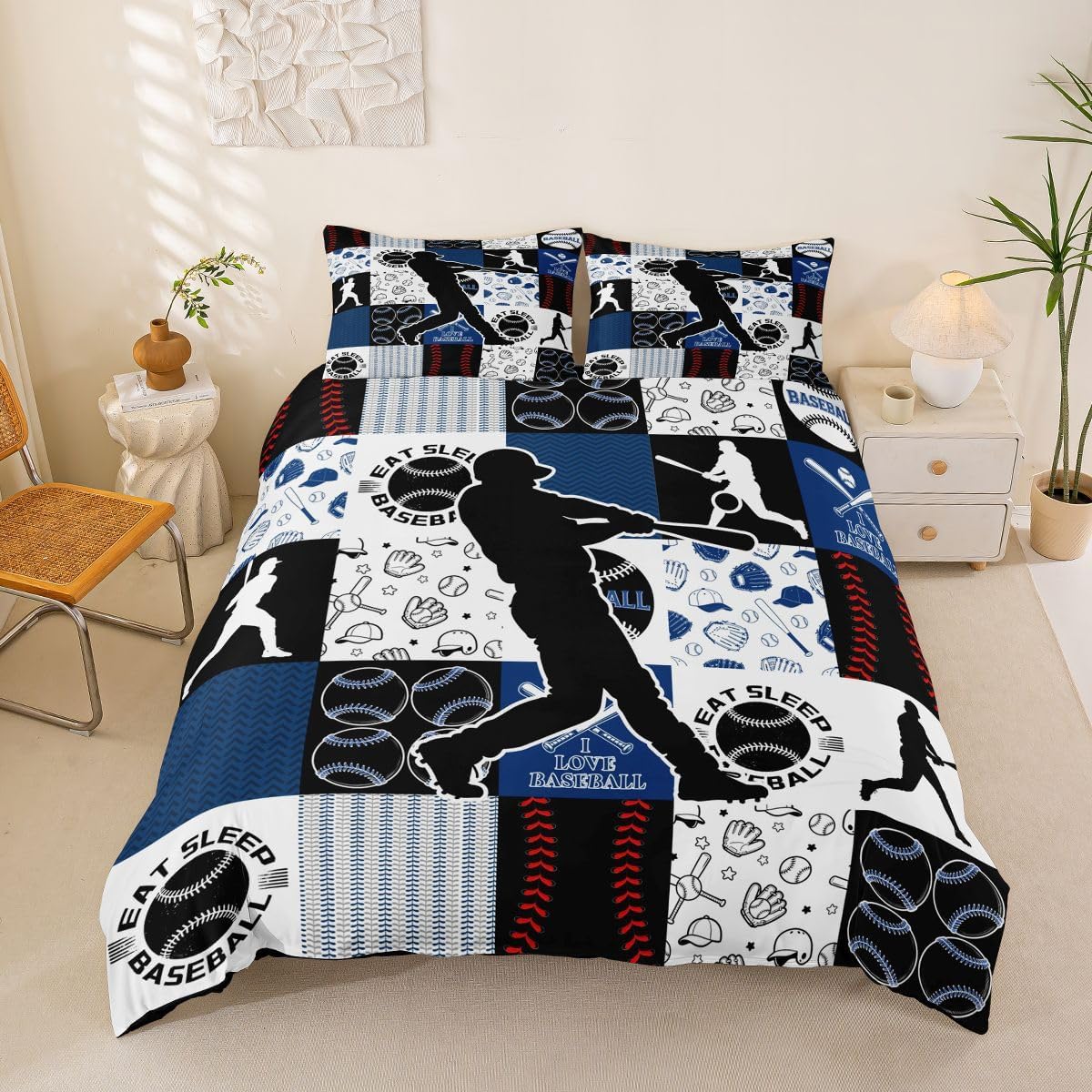 Drum Kit Duvet Cover,Kids Musical Instruments Bedding Set,Rock Music Comforter Cover for Boys Girls Room Decor,Neon Lighting Lightweight Bedspread Cover Twin Size with 1 Pillow Case(No Comforter)