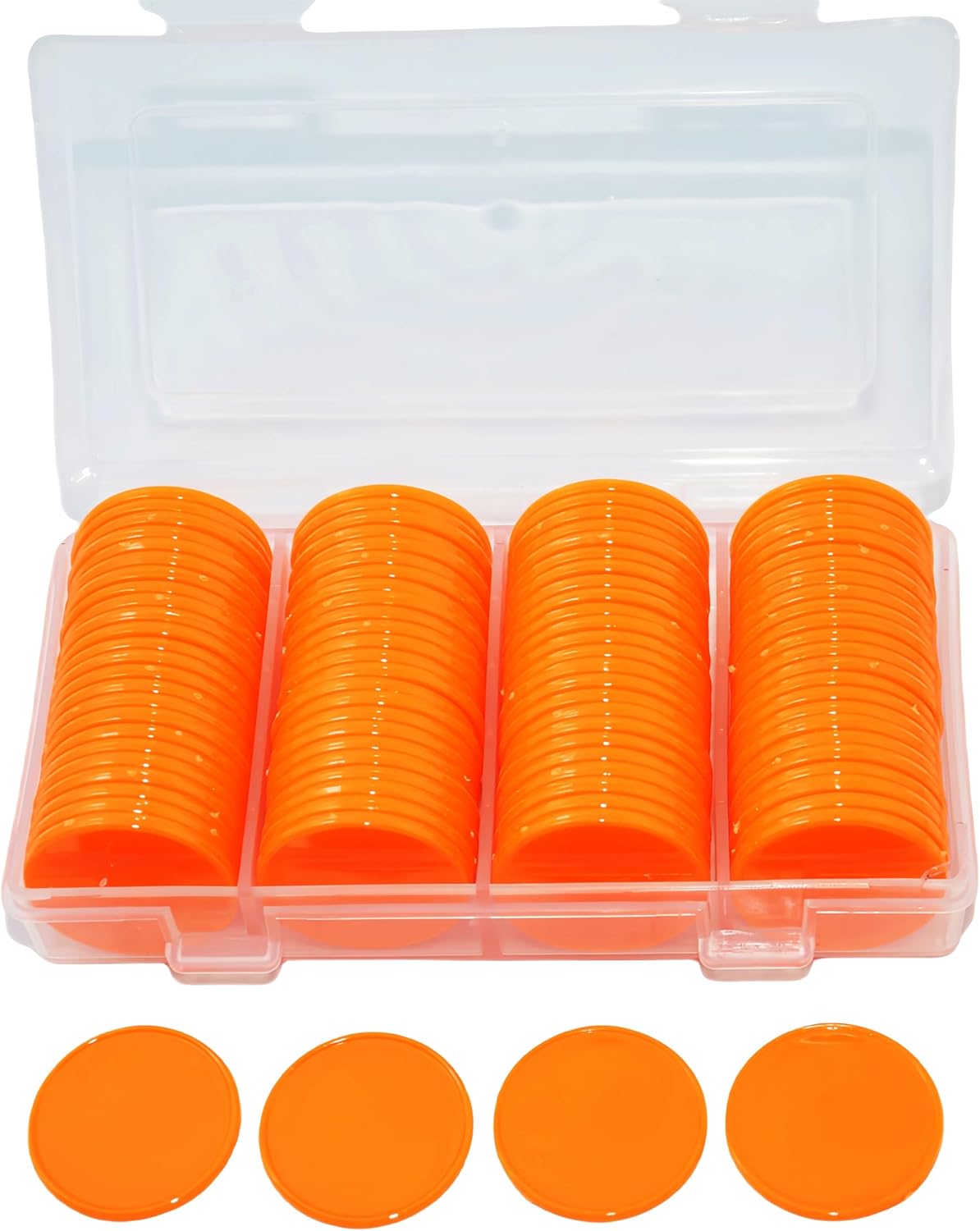 Smartdealspro Set of 100 1 Inch Opaque Plastic Learning Counters Mini Poker Chips Game Tokens with Storage Box (Pink)