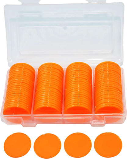 Smartdealspro Set of 100 1 Inch Opaque Plastic Learning Counters Mini Poker Chips Game Tokens with Storage Box (Pink)