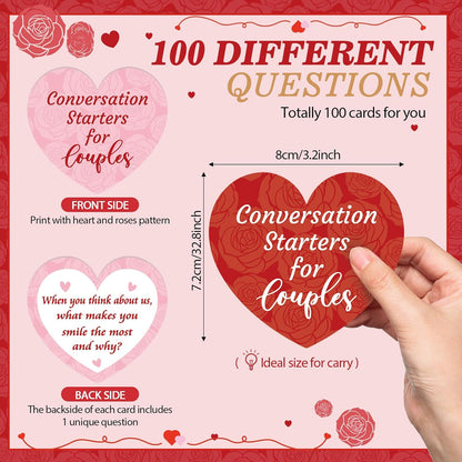 Pasimy 100 Pcs Family Conversation Cards Bulk Kids Question Card Games Fun Conversation Starters Cards Game for Kid Adult Family Road Trips Build Parent Child Relationship