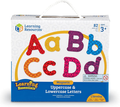 Learning Resources Colorful Magnetic Uppercase and Lowercase Letters, Whiteboard Accessories, 82 piece set, Ages 3+