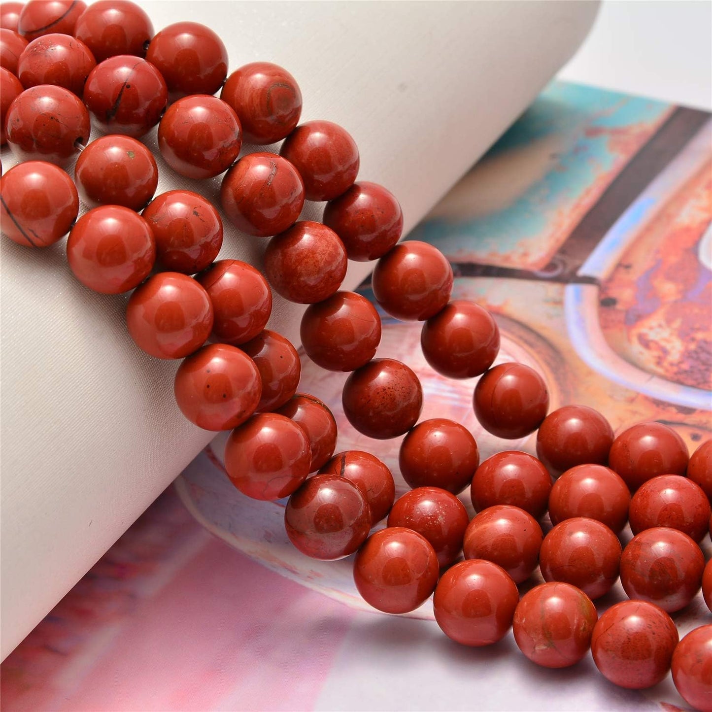 NCB 100pcs Original Natural Stone Beads Gemstone Round Loose Beads 6mm 8mm 10mm (Blue Aventurine, 6mm 100Beads) - Colors B