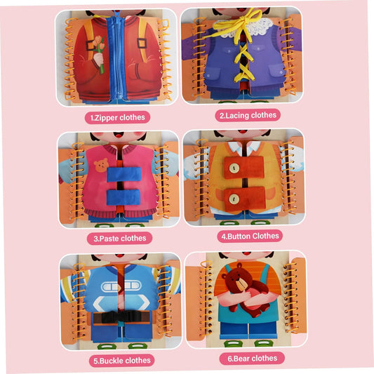 Learn to Dress Boards, Educational Shoe Tying Practice for Kids Learn to Button, Buckle, Zip, Snap, Multilayered Montessori Toys for Preschool Toddler 3-8 Years Old, Girl
