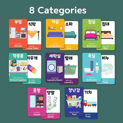 Toddler Korean Flashcards – 55 Fun & Educational Cards for Preschoolers & Beginners