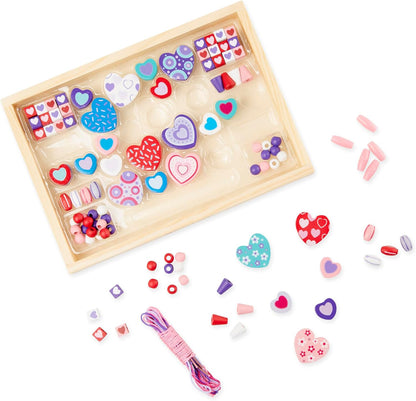Melissa & Doug Sweet Hearts and Butterfly Friends Bead Set of 2-250+ Wooden Beads