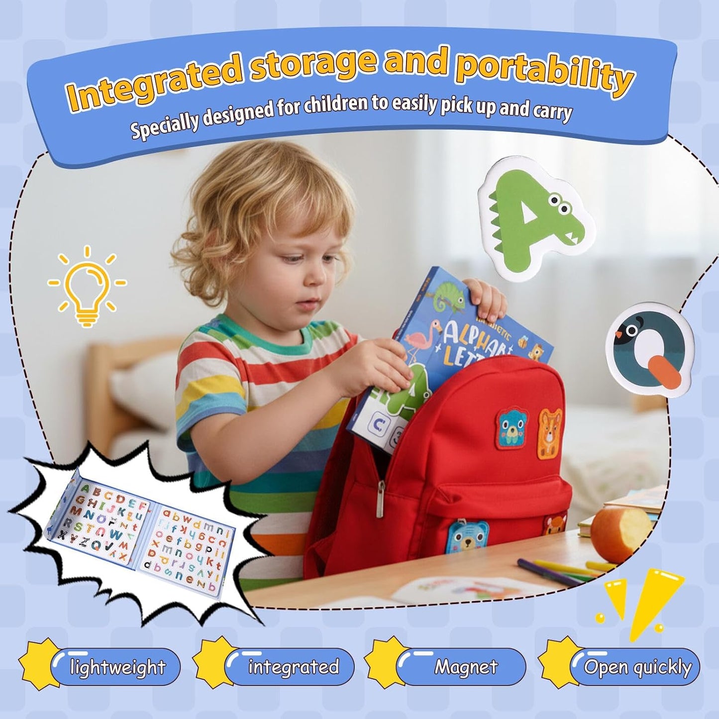 78 PCS Alphabet Magnets for Toddlers 3-5 Years Old - Uppercase & Lowercase Fridge Magnets, Preschool Learning Toys for Refrigerator, Homeschool Supplies & Birthday Party Games for Kids