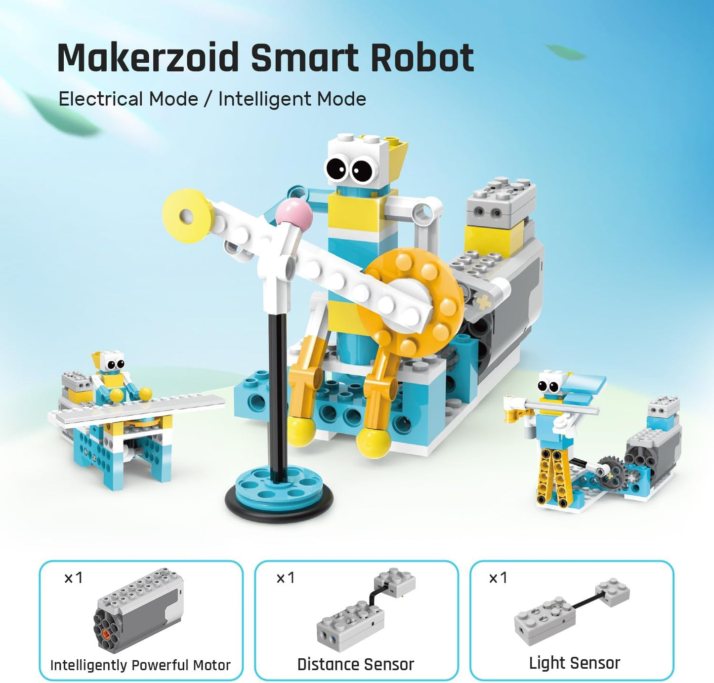 Makerzoid Smart Robot,72-in-1 STEM Educational Toy, Electronic Building Robots Toy, Robotics Learning Kit, Logical Training Kit, DIY Robot Building Set for Kids Ages 6+