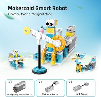 Makerzoid Smart Robot,72-in-1 STEM Educational Toy, Electronic Building Robots Toy, Robotics Learning Kit, Logical Training Kit, DIY Robot Building Set for Kids Ages 6+