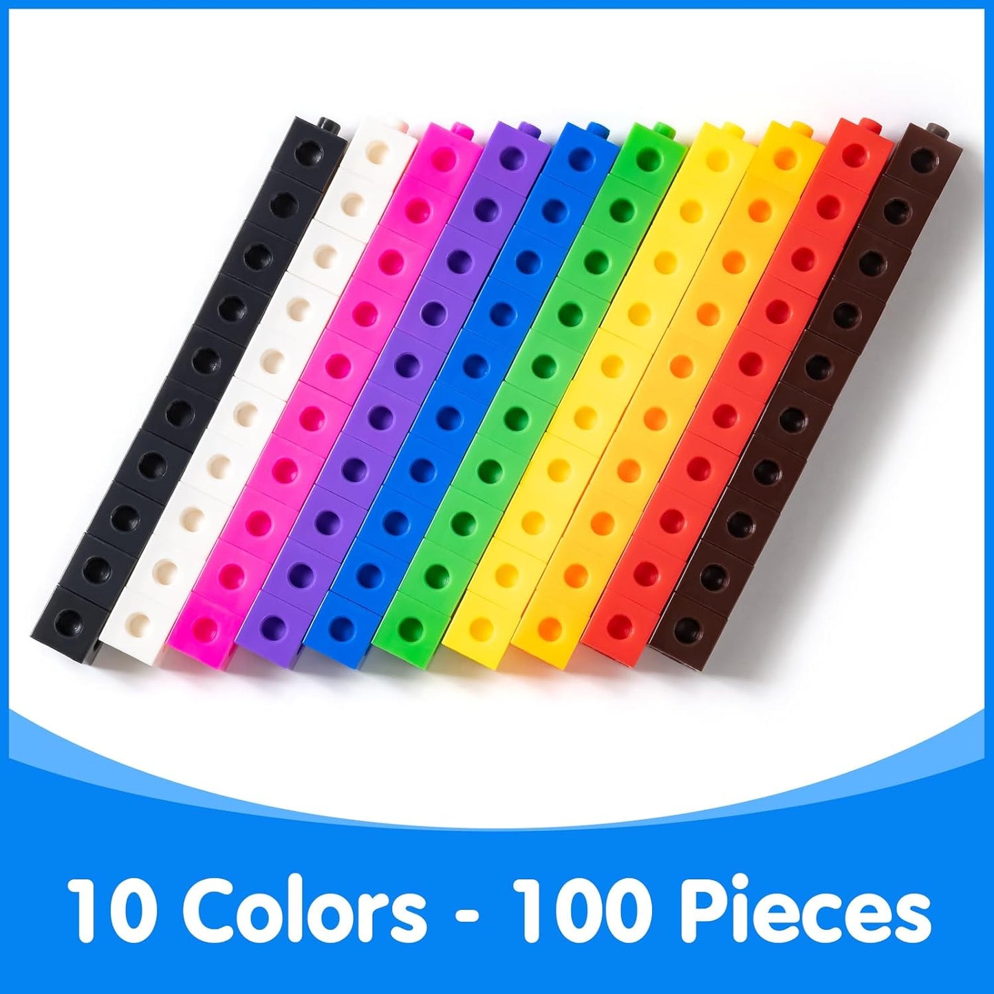 Number Block - Set of 100-78 Pcs Translucent Lowercase Letters - Educational Math Cubes for Kids Ages 4-8 - Counting Blocks for Math