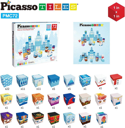 PicassoTiles Infinite Magnetic Puzzle Magic Cube Easy-Connect Brain Teaser Toy Set Magnet Pattern Block Matching Toys Free Ideabook 150+ Inspirations STEM Learning Kids Boys&Girls Age3+ PTC25