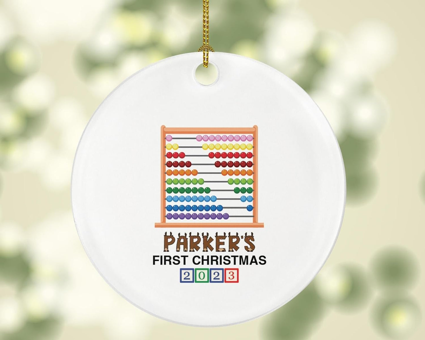 Abacus for Play for Kids Boy or Girl Kid Child Personalized Christmas Ornament - Custom Baby or Kid Ornament