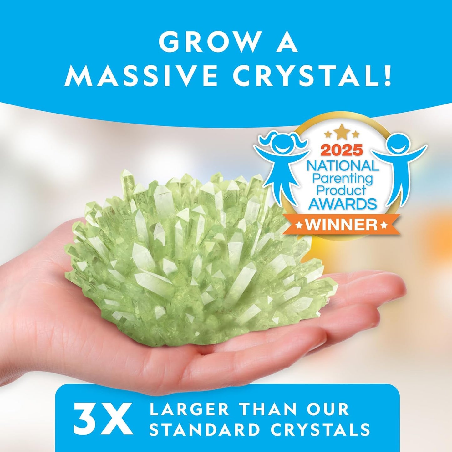 National Geographic Crystal Growing Kit - 3 Vibrant Colored Crystals to Grow with Light-Up Display Stand, Science Toy for Girls and Boys Ages 8-12, Includes 3 Gems, Cool STEM Gift (Amazon Exclusive)