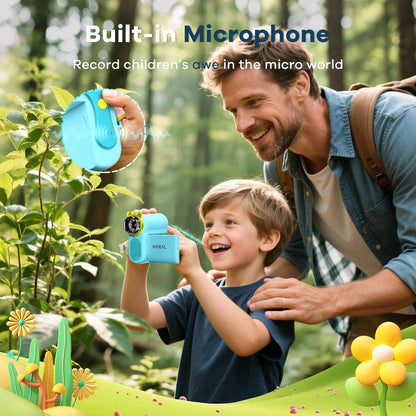 Hideal HP60 IPS Microscope for Kids: [Auto On & Off] [3-in-1] 2" Portable Handheld Microscope Miniscope, Pocket Mini Scope Educational Science Kit, Christmas Birthday Gifts for Kids, PC View, Blue