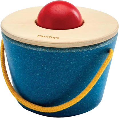 PlanToys® Geo Sorting Bucket | Wooden Shape Matching Toy for Toddlers 12M+ | Montessori Educational Sorting Toy with 3D Blocks | Develops Shape Recognition, Problem-Solving & Fine Motor Skills
