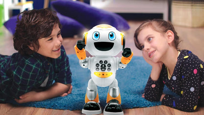 LEXiBOOK, Powerman Neo, My Robot Full of Technology, Remote Control and Gesture Control, Educational Activities in English, Programmable, Music and Dance, Sound and Light Effects, Blue/White, ROB18EN