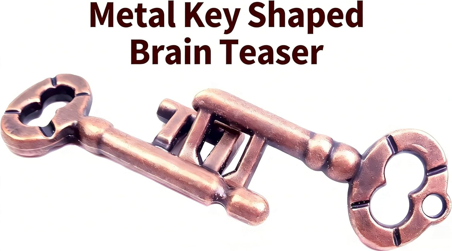 Traditional Metal Brain Teaser – Classic Puzzle Toy for Logic & Skill Development (Keys)