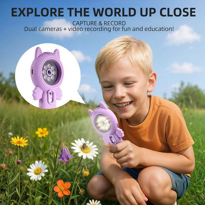 Kids Microscope – 500X Digital Pocket Handheld Microscope with Dual Cameras & Autofocus, STEM Educational Toy & Perfect Christmas Birthday Gift for Boys & Girls Ages 3 4 5 6 7 8 9 10(Pink)