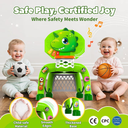 Toddler Basketball Hoop & Soccer Goal, Toys for 1 2 3 Year Old Boys, Kids Sports Toy with Light Sound Music, Toys for Baby 12-16-18 Months, Christmas Birthday Gifts for Ages 1-3