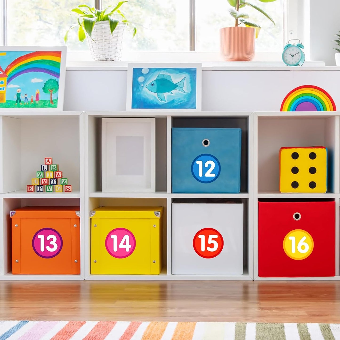 FaCraft Boho Line Up Spots for Classroom Floor - 48Pcs Floor Numbers for Classroom Lining Up Waterproof Number Stickers Markers for Preschool Kindergarten Elementary Back to School Teacher Must Haves