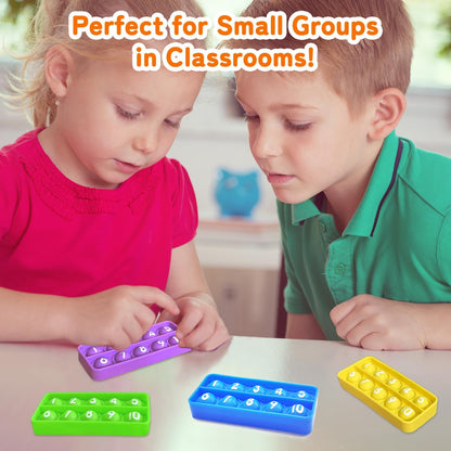 Ten Frame Popper, Math Fidget Sensory Toys, Ten-Frame Counting Toy, Educational Toy for Kids, Classroom Group Learning Activities for Toddler(Pack of 10)