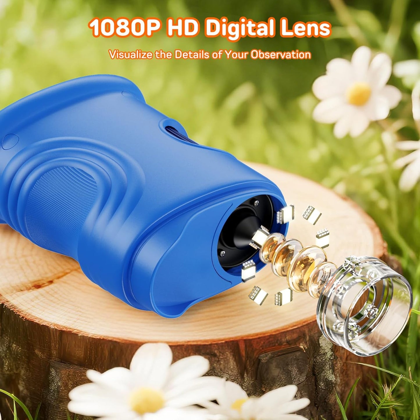 1000X Digital Handheld Microscope for Kids with 2.0" IPS Screen, Outdoor Toys Portable STEM Science Lab Gifts, Rechargeable Pocket Microscope Educational Toy for Boys & Girls Age 4-6 8-12, Orange