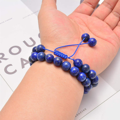 NCB 100pcs Original Natural Stone Beads Gemstone Round Loose Beads 6mm 8mm 10mm (Blue Aventurine, 6mm 100Beads) - Colors A