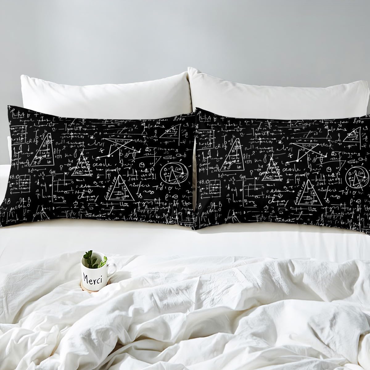 Erosebridal Science Theme Bedding Set Queen Size for Boys Girls Chemistry Periodic Table Print Duvet Cover Chemical Subject Theme Comforter Cover Teens Kids Math Science Atyle Bedspread Cover 3 Pcs