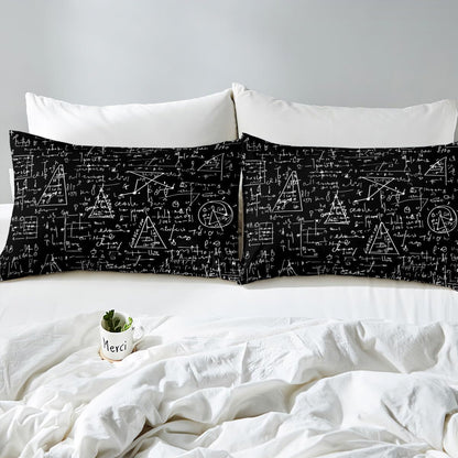 Erosebridal Science Theme Bedding Set Queen Size for Boys Girls Chemistry Periodic Table Print Duvet Cover Chemical Subject Theme Comforter Cover Teens Kids Math Science Atyle Bedspread Cover 3 Pcs