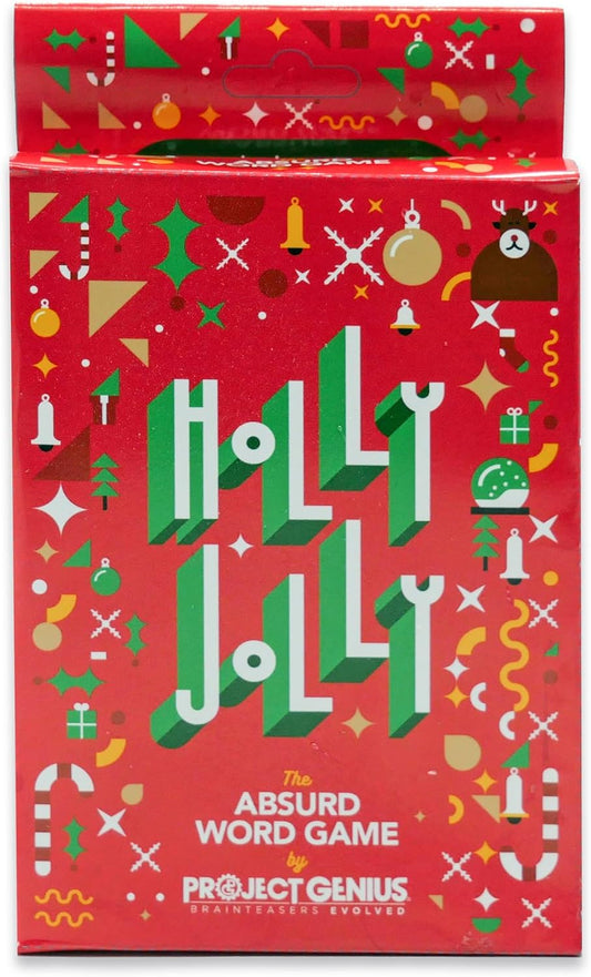 Holly Jolly - A Holiday Themed Absurd Word Game, 50 Festive Rhymes to Guess, Christmas Card Game, Fun & Festive Stocking Stuffers, Project Genius