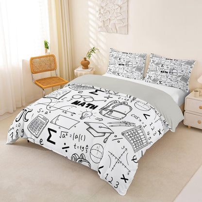Erosebridal Chemistry Lab Bedding Set Twin Size Chemical Equation Duvet Cover for Boys Girls Chemical Elements Science Theme Comforter Cover Teens Kids Science Students Bedding School Dorm Room Decor
