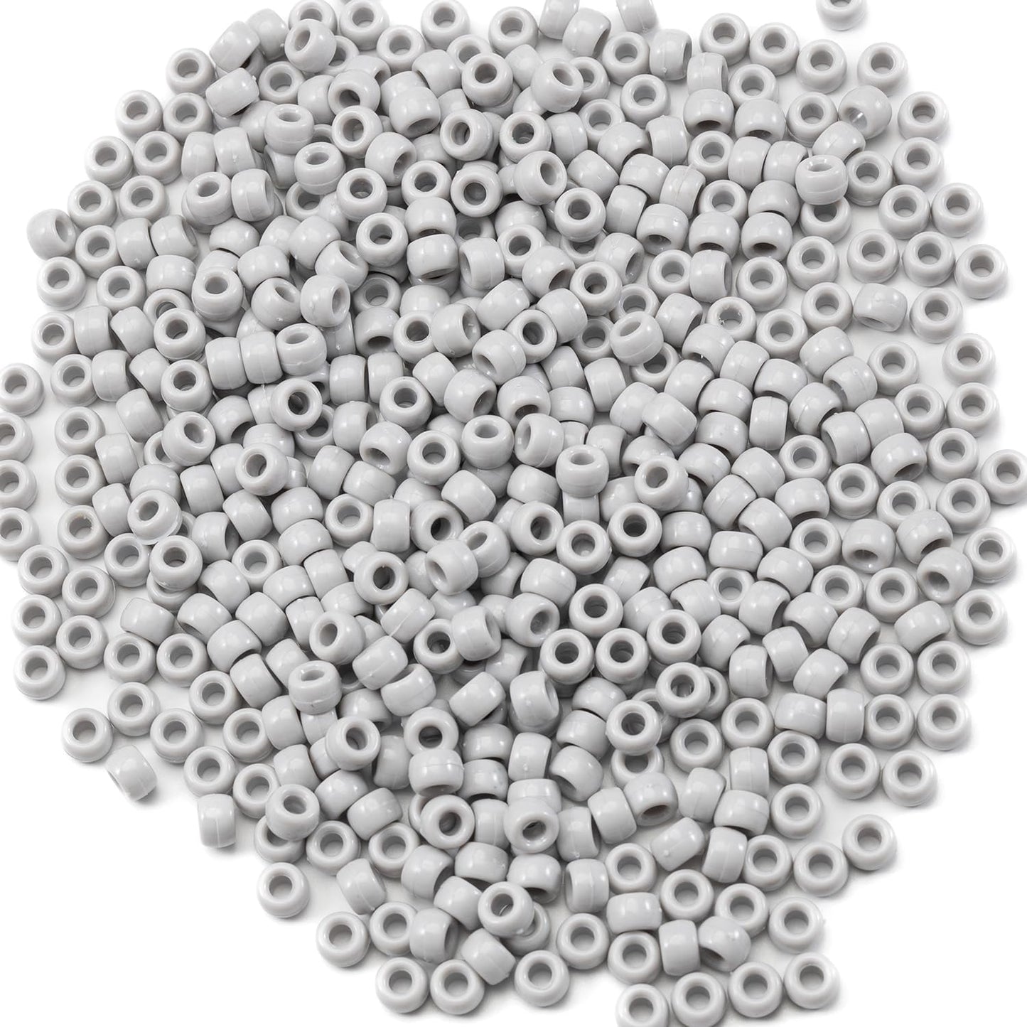 Gxueshan 1000 Pcs Acrylic Black Pony Beads 6x9mm Large Hole Pen Hair Kandi Beads Bulk for Friendship Bracelet Necklace Jewelry Making Earring Braiding Kit