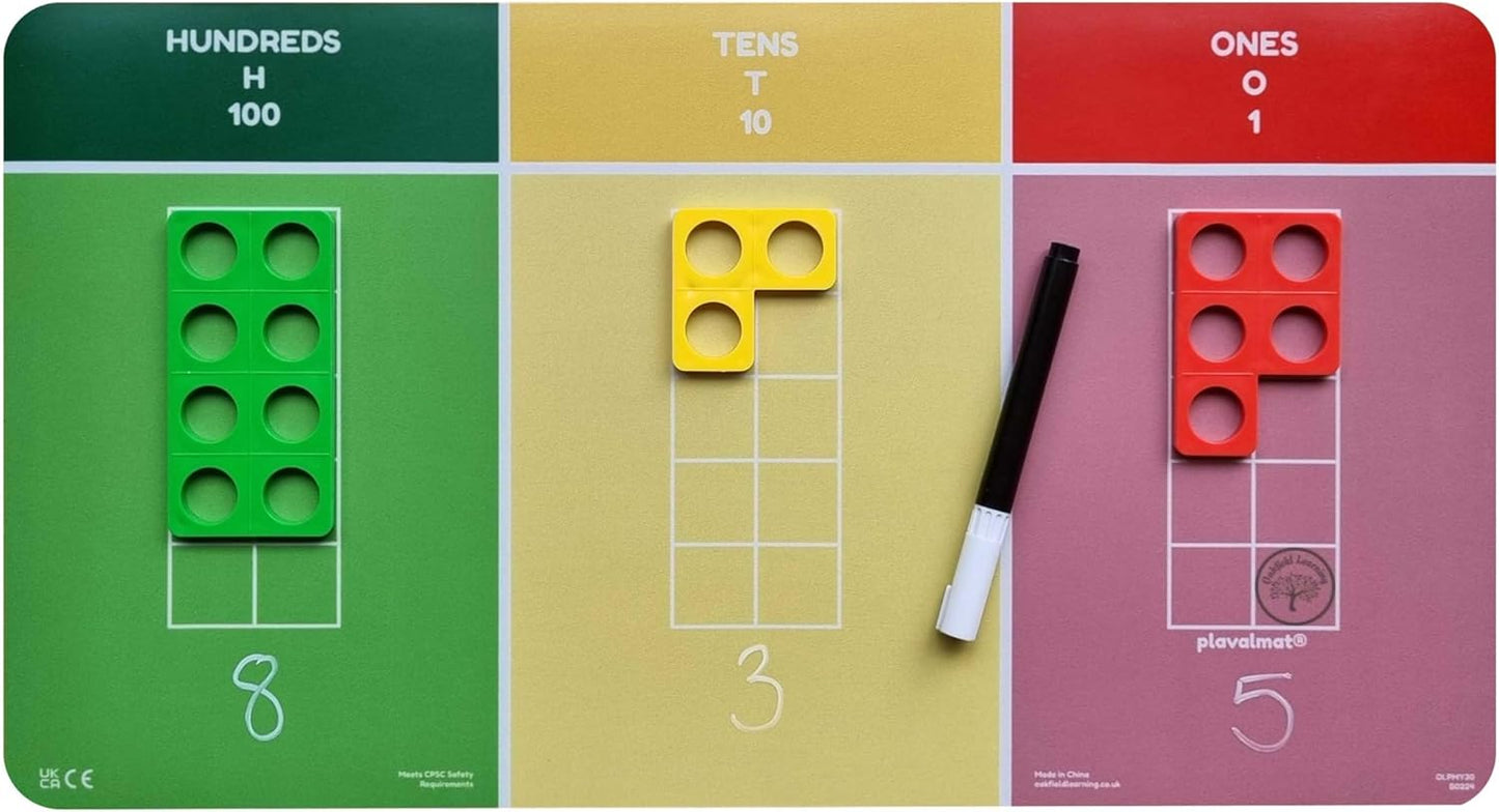plavalmat® Multifunctional Math Mat Place Value Chart (Millions to 0.001 with fraction, decimal and percentage equivalents, units of metric measure and money)