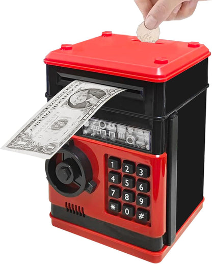 Piggy Bank Electronic Mini ATM for Kids Baby Toy, Safe Coin Banks Money Saving Box Password Code Lock for Children,Boys Girls Best Gift (Silver)
