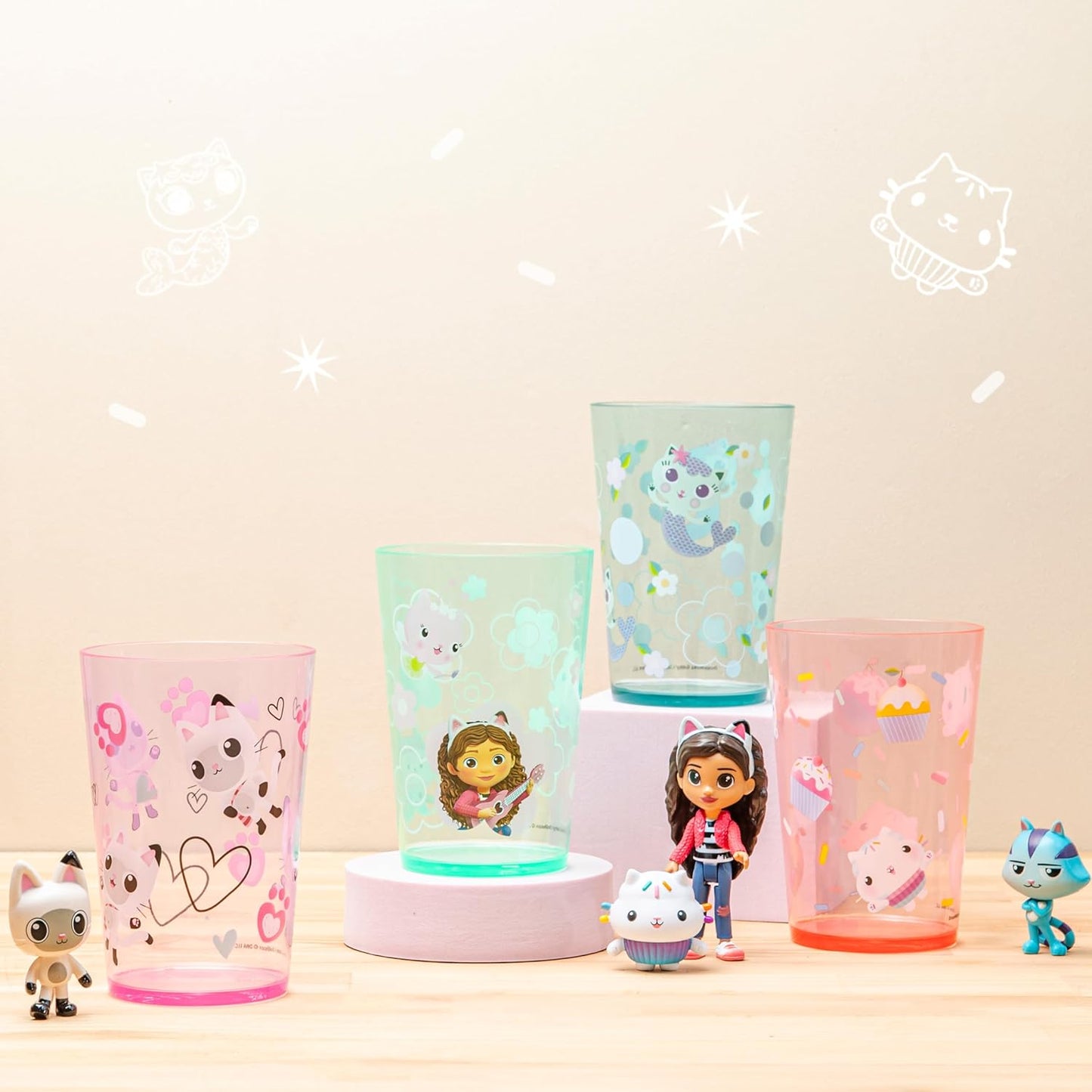 Zak Designs 14.5oz Disney Frozen 2 Nesting Tumbler Set Includes Durable Plastic Cups, Fun Drinkware is Perfect for Kids, 4pk (14.5oz, Anna & Elsa & Olaf)