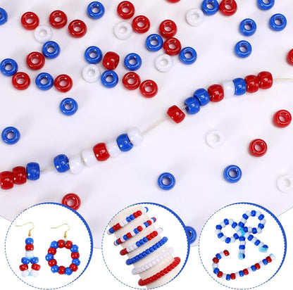 UPINS 1200Pcs Christmas Pony Beads Friendship Plastic Small Hair Beads Red Green White Pony Beads for Necklace Supplies (Christmas)